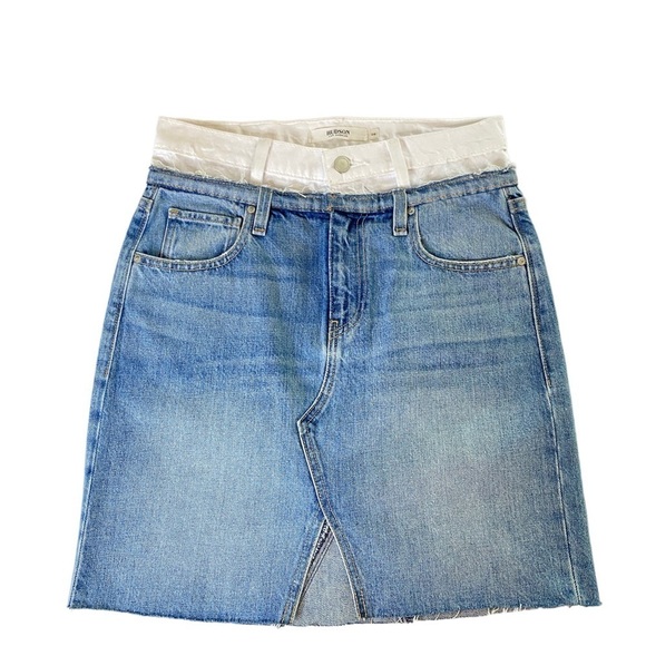 NEW Hudson Jeans Lulu Denim Skirt Contrasting Waistband 26 - Picture 2 of 8